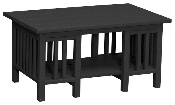 Outdoor Poly Lumber Mission Style Coffee Table Black Craftsman