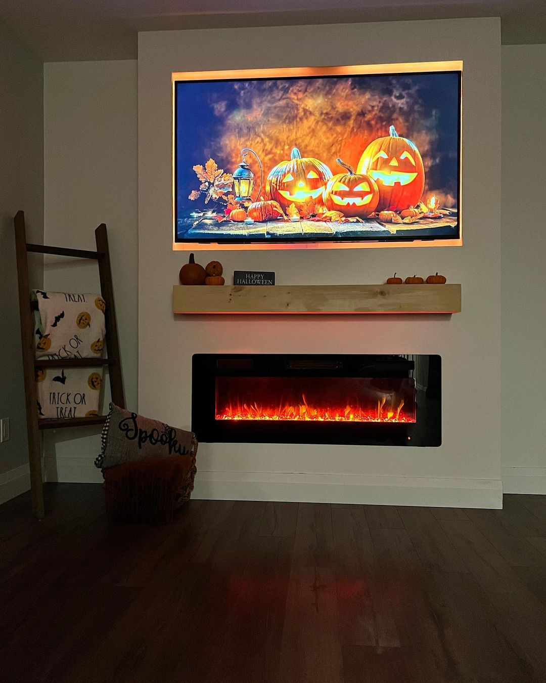 Custom built feature wall & fireplace
