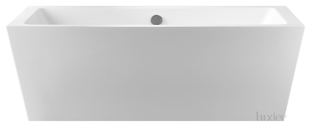 Luxier FSB-005 Luxury Contemporary Freestanding Acrylic Bathtub, White, 67"