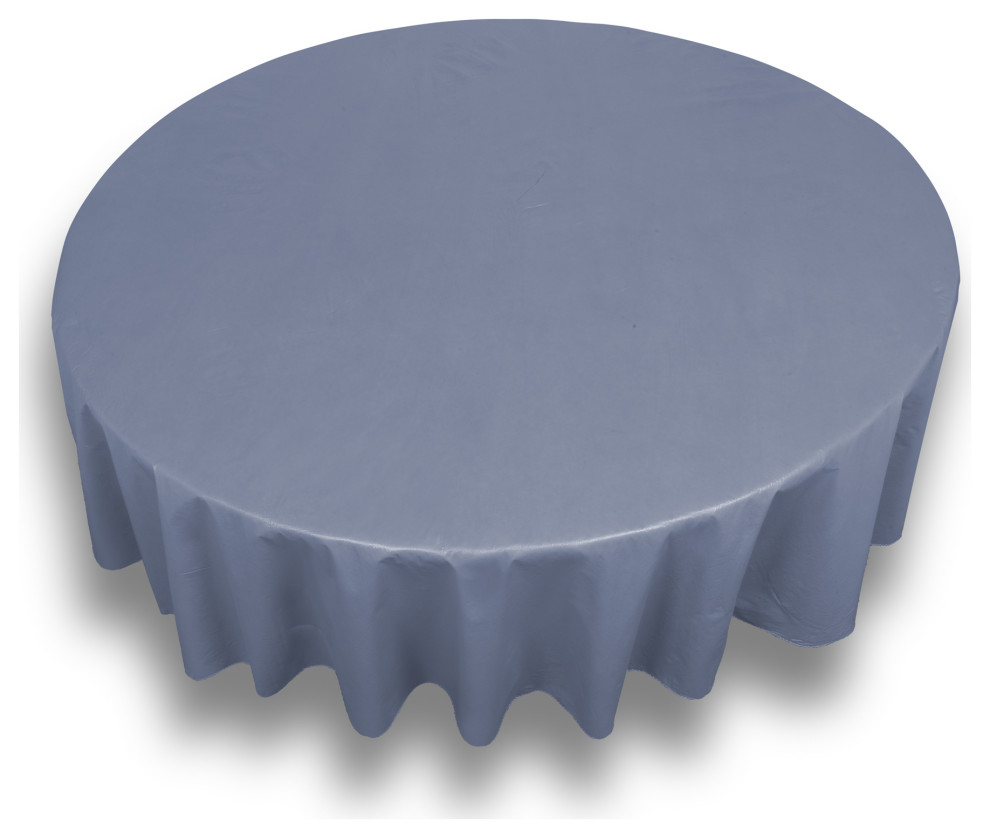 Slate 48 Inch Round Fitted Vinyl Tablecloth Contemporary