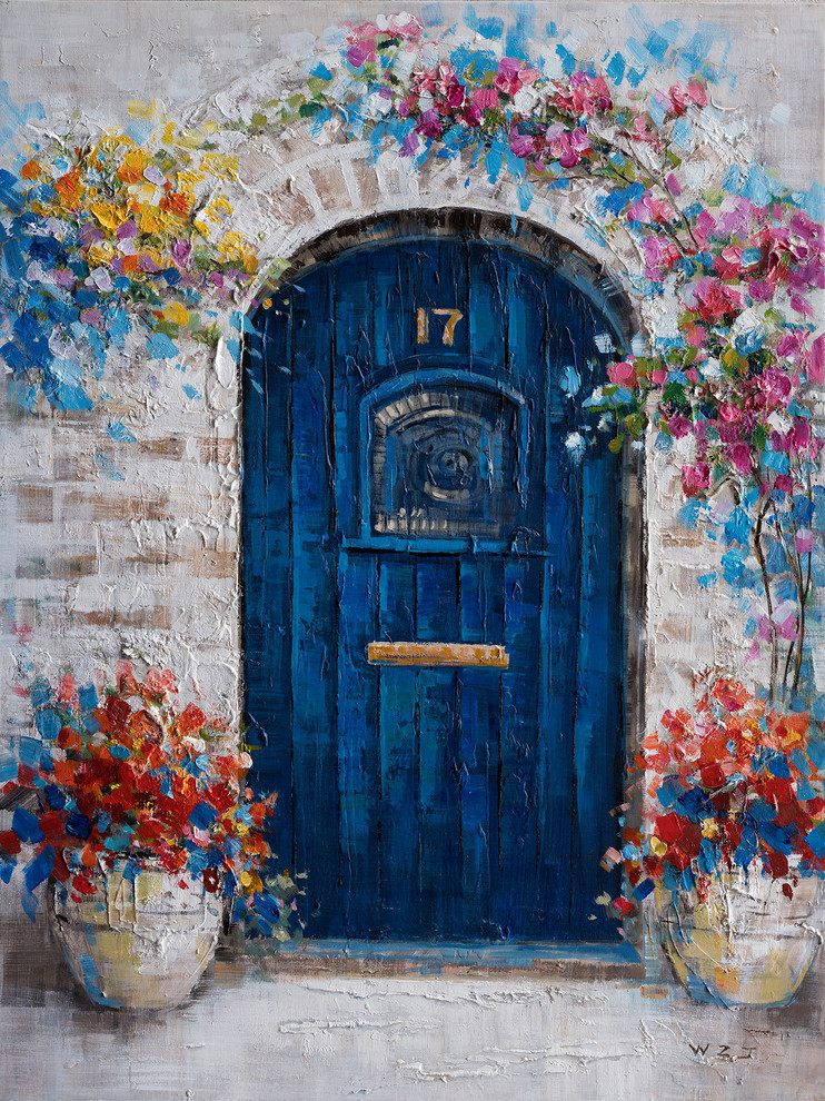 "The Blue Door" Hand Painted Canvas Artwork; Fine Art; Modern