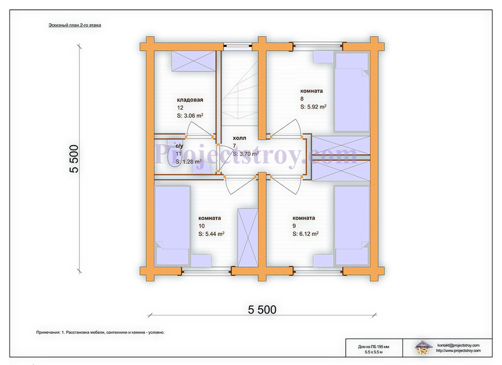 Небольшой дом из бруса 6 на 6 м