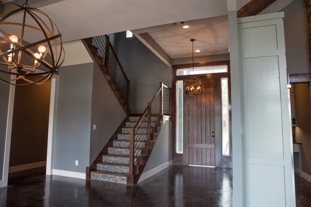 Entryway - rustic entryway idea in Houston