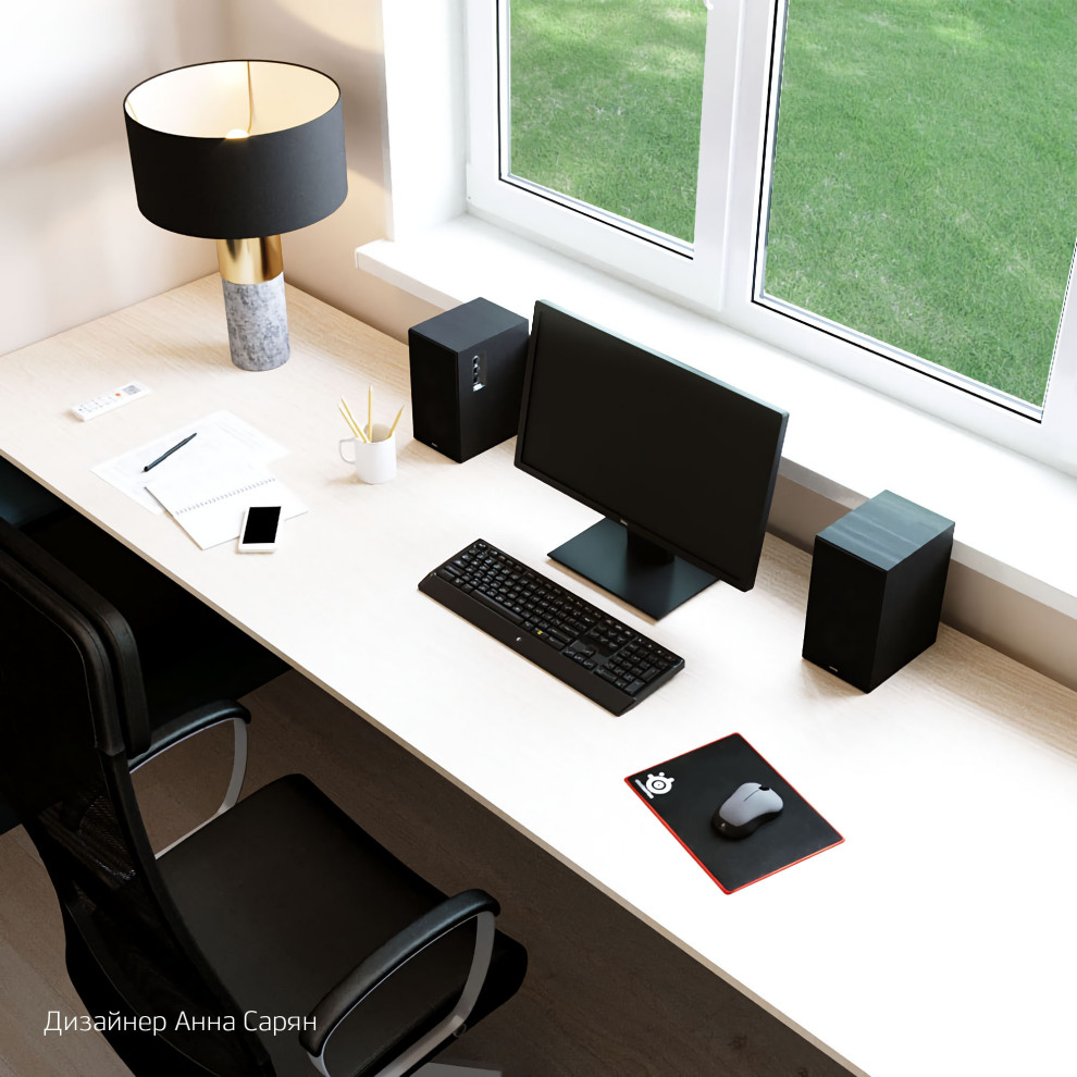 Кабинет в загородном доме в стиле неоклассика