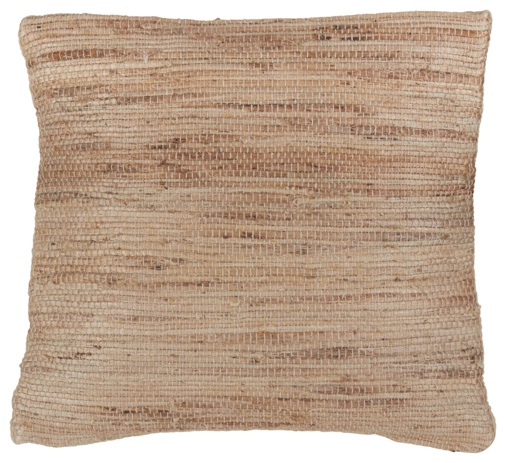Jute Accent DownFilled Throw Pillow Beach Style Decorative Pillows