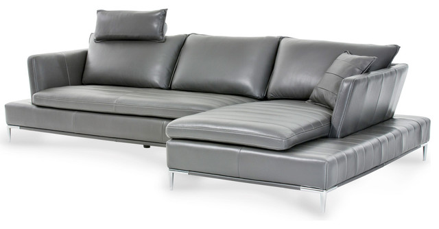 Aico Michael Amini Mia Bella Lazio 2 Piece Leather Sectional Aico Michael Amini Mia Bella Lazio 2 Piece Leather Sectional Graphite Contemporary Sofas By Warehouse Direct Usa