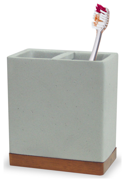 nu steel Concrete Stone/Wooden Finish Toothbrush Holder