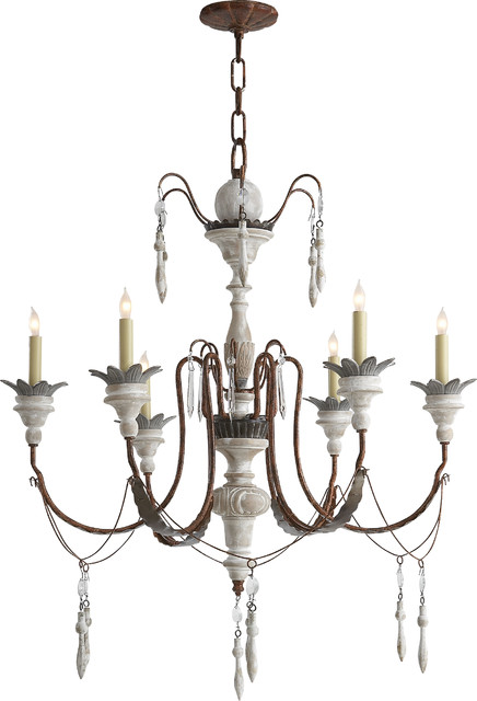 Visual Comfort SK5000NR-OW Suzanne Kasler 6 Light Small Percival Chandelier in N