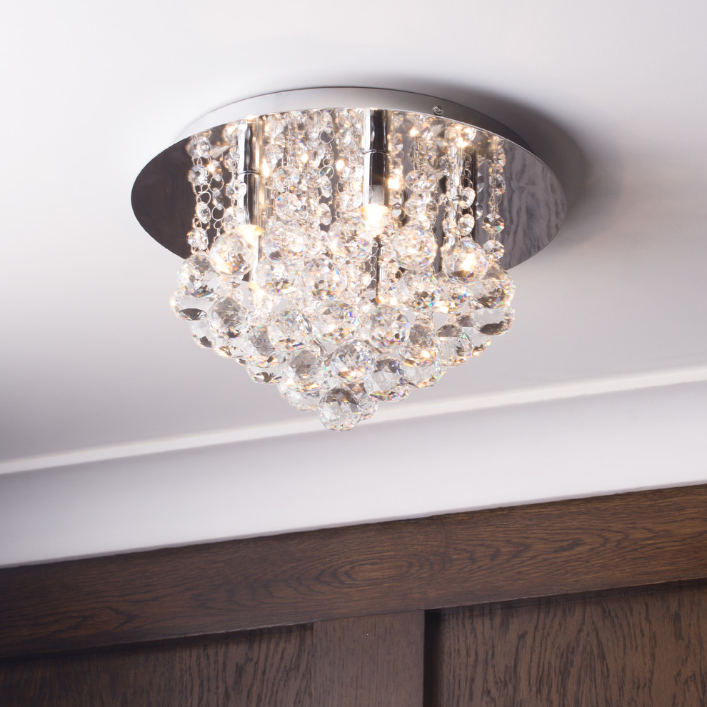 Litecraft G9 Galaxy Flush Ceiling Light Chrome