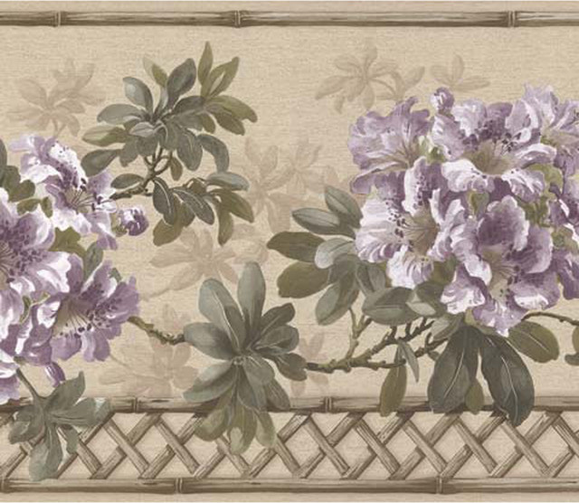 Wallpaper Borders Floral Wallpaper Border Prepasted Traditional Wallpaper By Designers Wallpaper Houzz