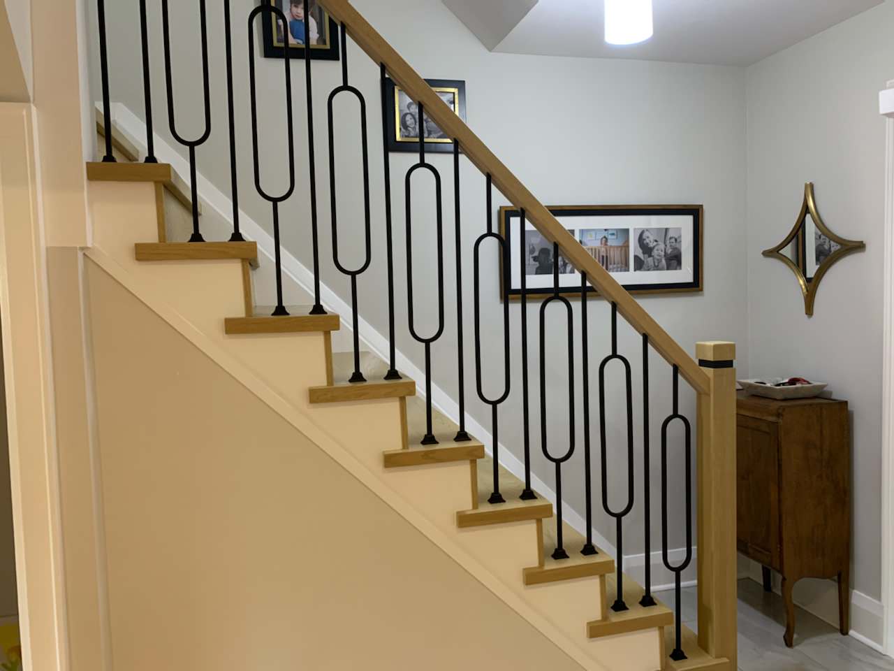Modern Red Oak Staircase and Railing in East York Toronto