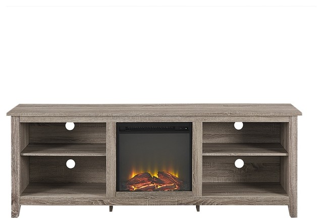 Fireplace Tv Stand Driftwood 178 Cm Transitional Entertainment Fireplace Tv Stand Driftwood 178 Cm Transitional Entertainment Centers And Stands By Walker Edison Furniture Company