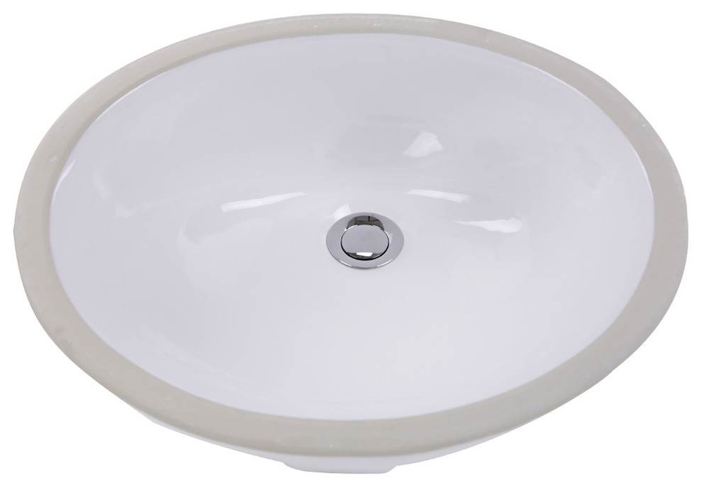 Nantucket Sinks 17"x14" Glazed Bottom Undermount Ceramic Round Sink