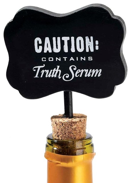 "Caution: Contains Truth Serum" Wine Bottle Cork