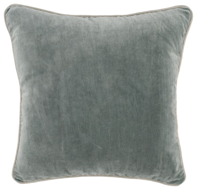 Kosas Home Harriet Velvet 18-inch Throw Pillow, Sage Green
