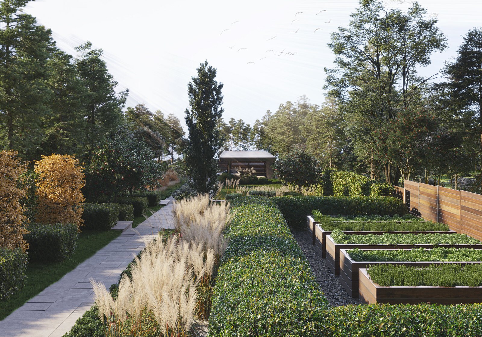 Сад на неудобной территории.