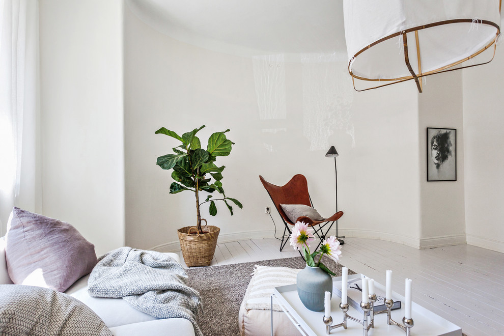Inredning av ett skandinaviskt vardagsrum