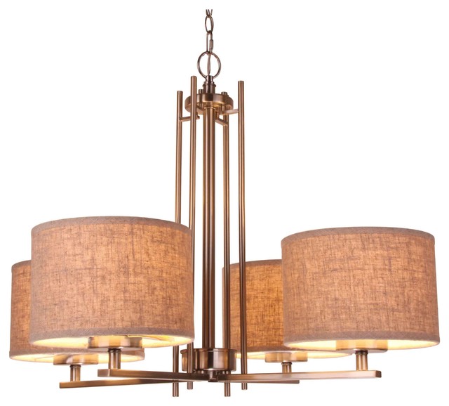 Woodbridge Lighting Hudson 4Light Fabric Shade Chandelier