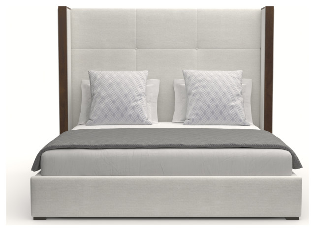 Nativa Interiors Irenne Simple Tufted Bed, Off White, Ca King, Medium 67"