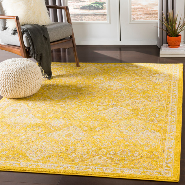 Morocco Modern Saffron Bright Yellow Area Rug Mediterranean Area Rugs By Surya
