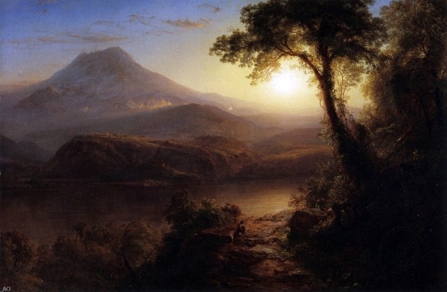 Tropical Scene by Frederick Edwin Church Giclee Fine Art Print Repro on Canvas