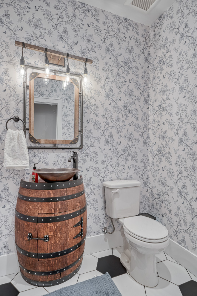 Design ideas for a country powder room in Other.