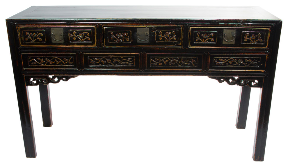 Consigned Black Antique Writing Desk Asian Desks And Hutches