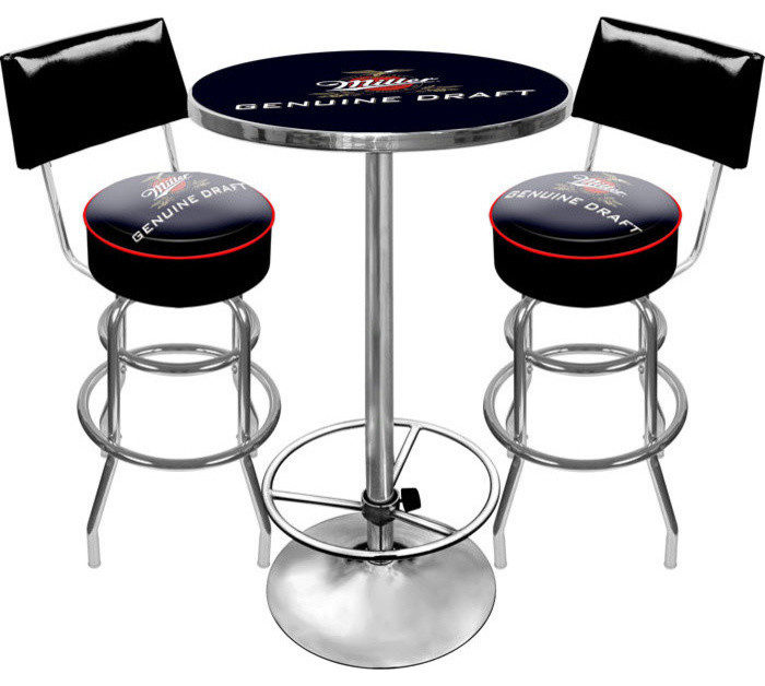 Ultimate Miller Genuine Draft Pub Table and Stools with Back