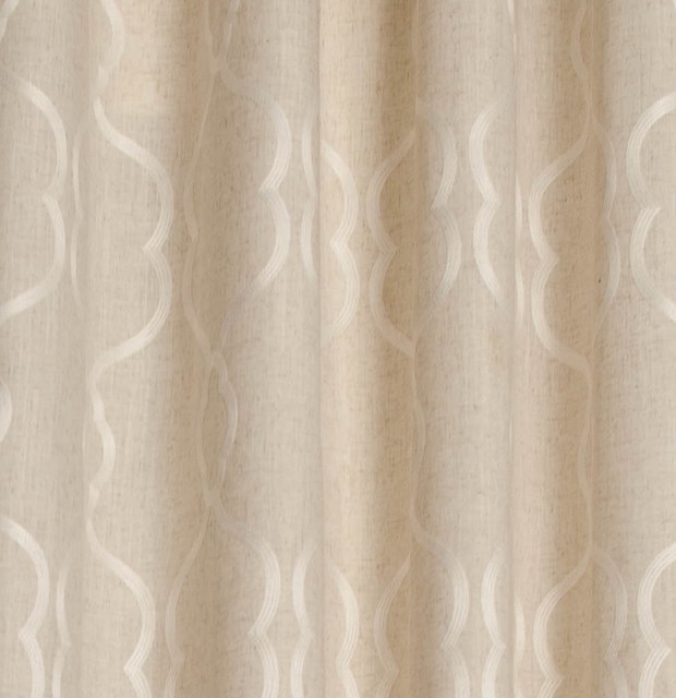 Amanda Linen Embroidered Linen Pinch Pleat Drapery Panel Lined