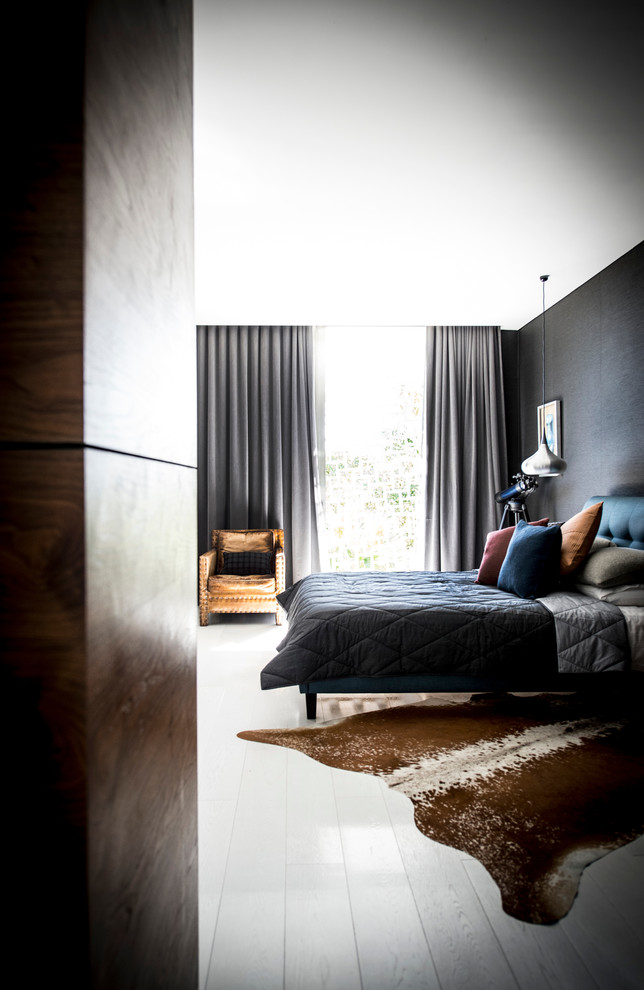 Design ideas for a contemporary bedroom in Sydney.