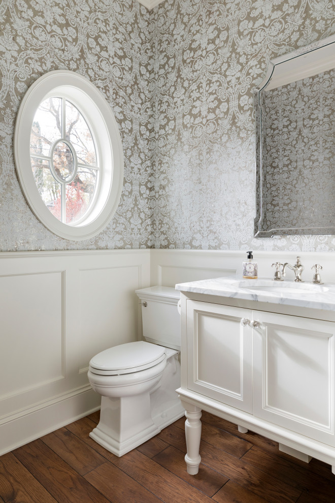 Transitional powder room in Minneapolis.