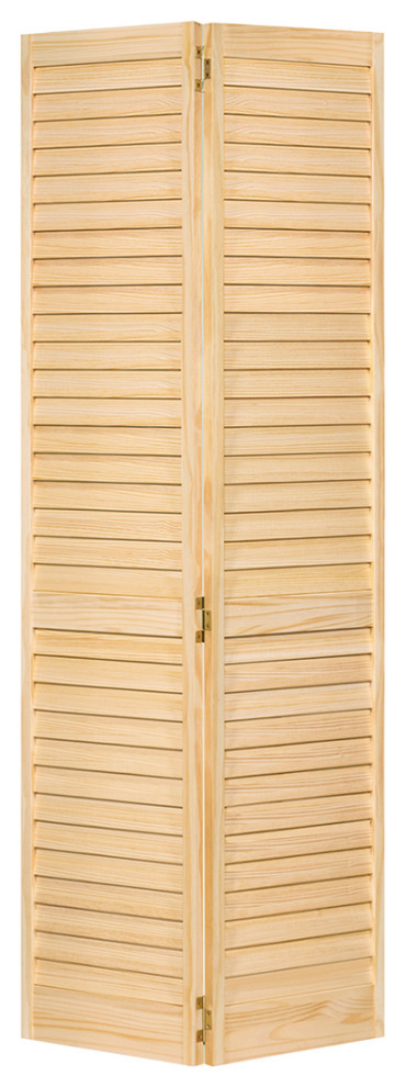 Plantation Bi-fold Closet Door, Louver/Louver, Clear, 1"x32"x80"