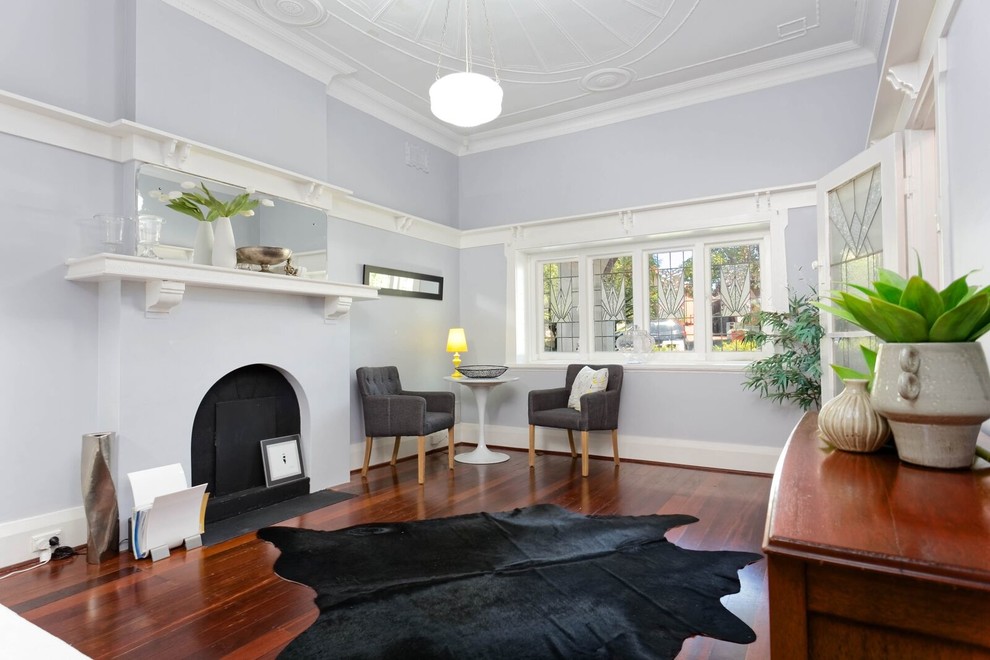 Design ideas for a mid-sized eclectic family room in Perth.