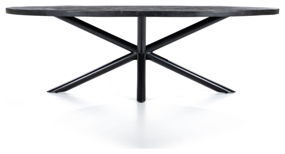 Oval Black Dining Table Eleonora Oscar Industrial Dining Tables