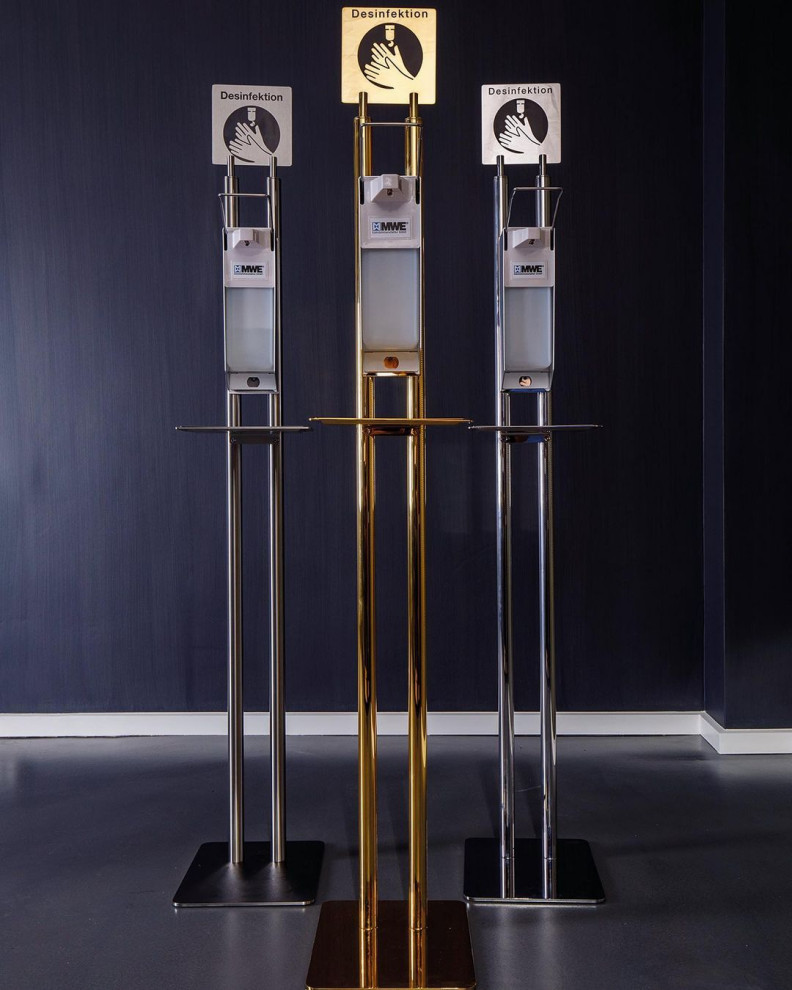 Диспенсер для антисептика, напольный. Материалы: латунь и нержавеющая сталь!