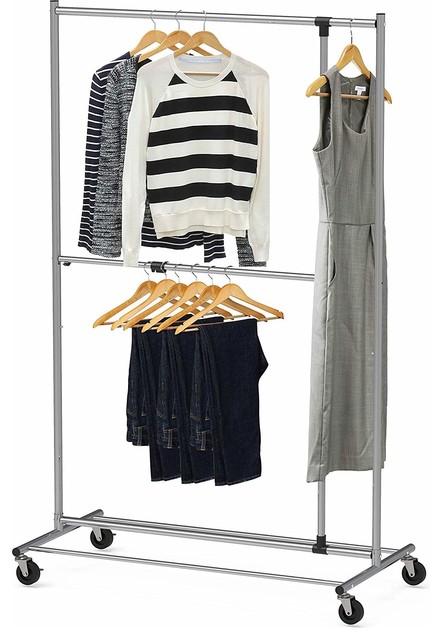 Dual Bar Adjustable Garment Rack, Chrome, 72