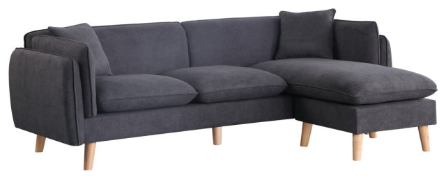 Brayden Fabric Sectional Sofa Chaise Midcentury Sofas By Lilola Home Houzz Brayden Fabric Sectional Sofa Chaise, Dark Grey Fabric Sectional Sofa