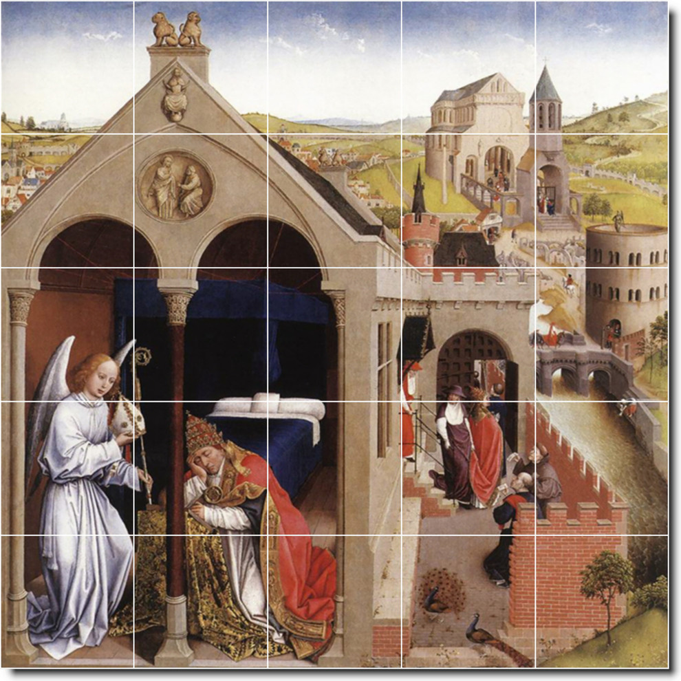 Rogier Weyden Religious Painting Ceramic Tile Mural #85, 60"x60"