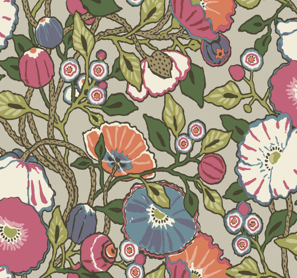 York Wallcoverings CY1516 Vincent Poppies Wallpaper Brights, 27