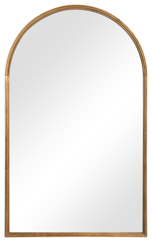 Elegant Arched 39" x 24" Iron Framed Vanity Bathroom Wall Mirror