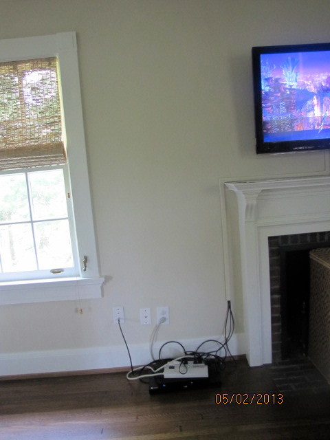 How To Hide Wall Mounted TV Cords Above a Fireplace Without an