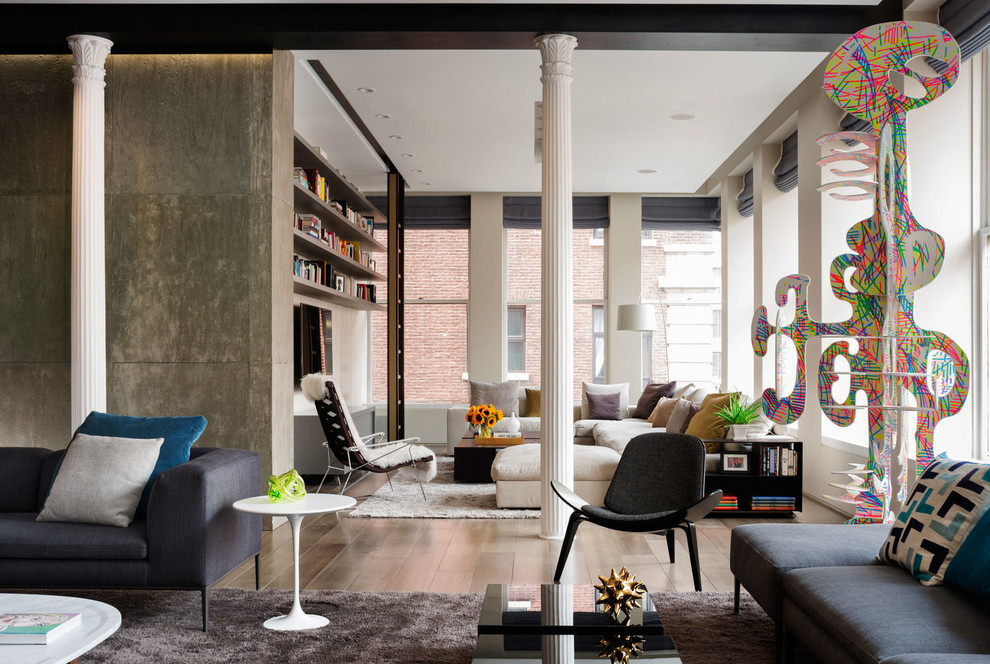 Urban living room photo in Chicago
