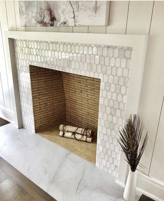 fireplace Tile and Marble Hearth