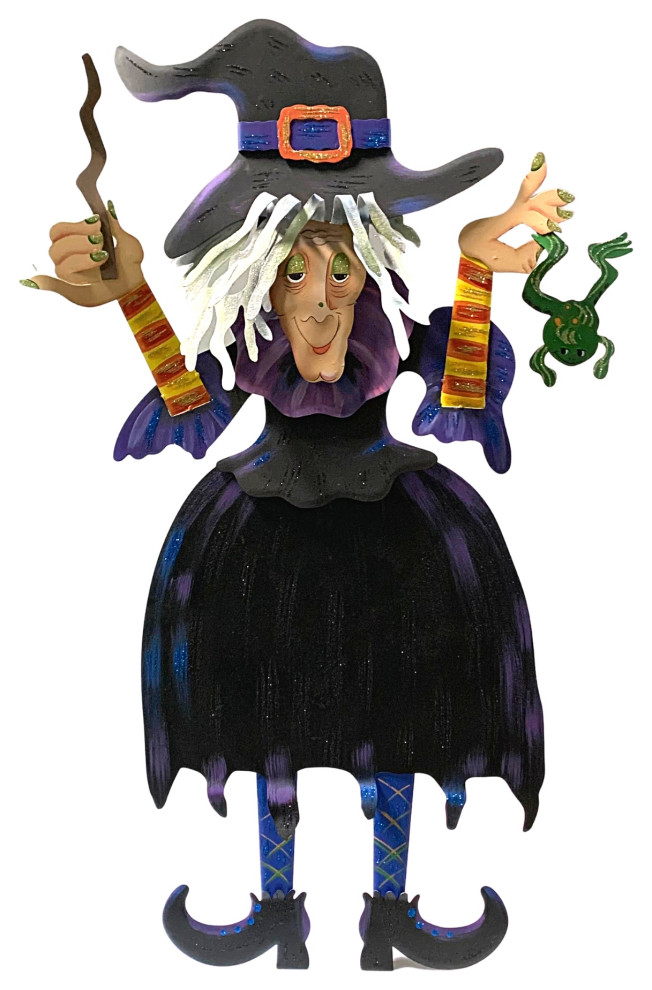 Halloween Tillie The Witch Metal Frog Spells F19040, 48 In H X 30.5 In