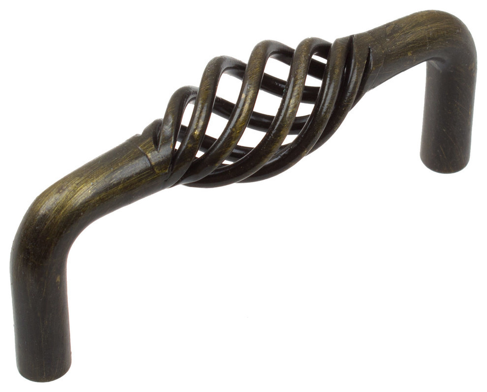 3 Screw Center Twisted Birdcage Cabinet Pull Mediterranean
