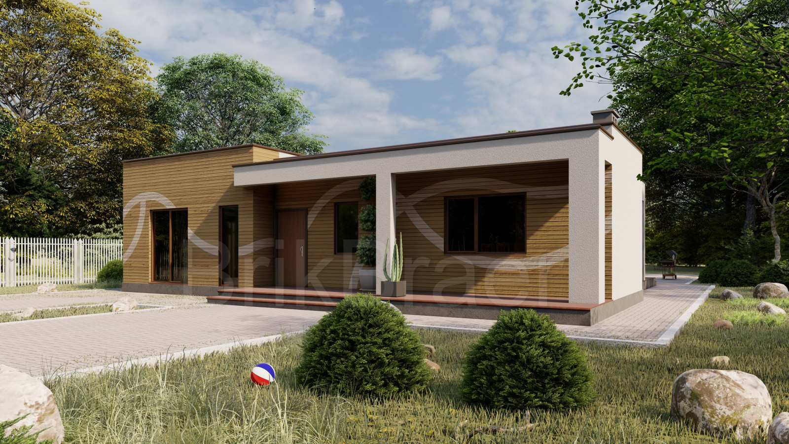 Проект дома №150 с плоской кровлей и площадью 175 м2