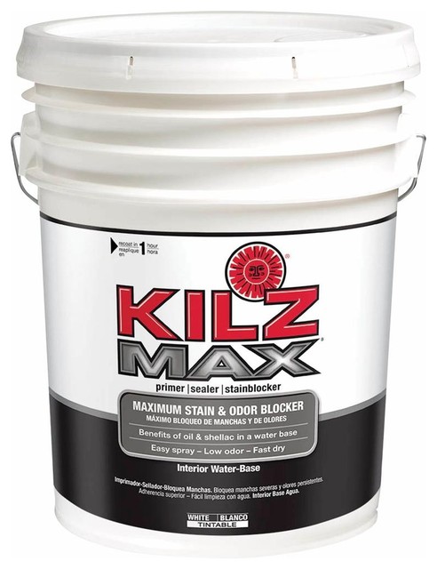 Kilz Max Water-Based Primer, Interior, White, 5 Gallon