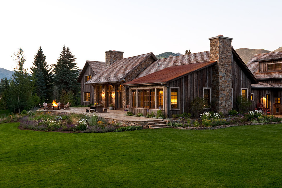 Old World Mountain Landscape Farmhouse Exterior