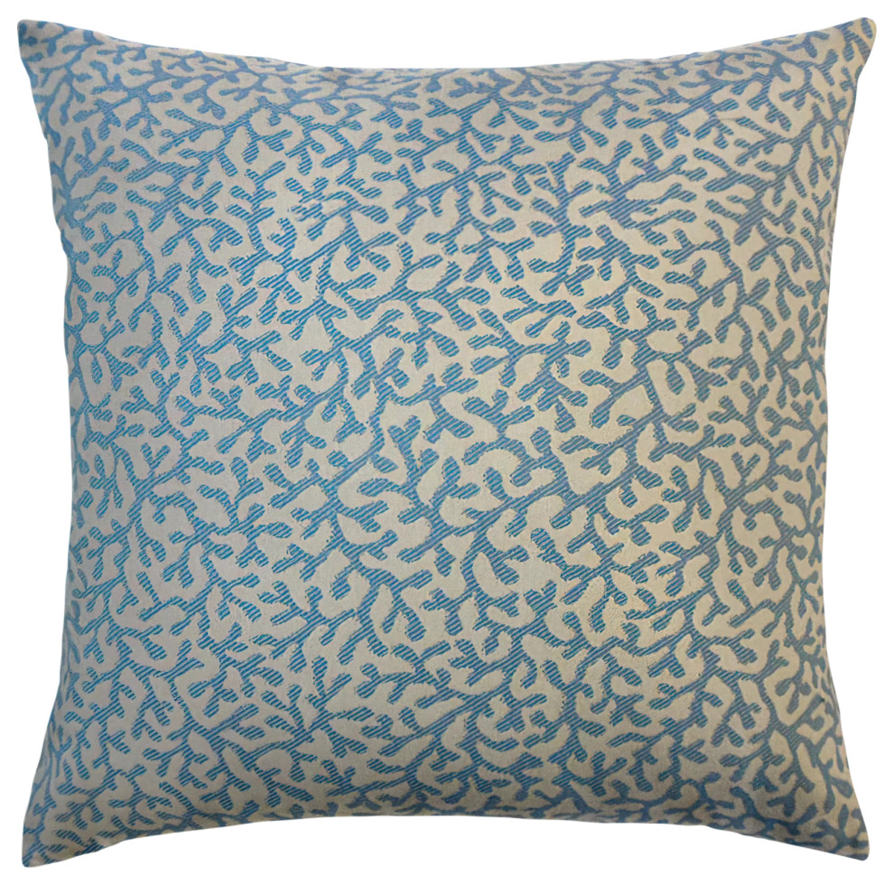 The Pillow Collection Blue Hawkins Throw Pillow, 24"x24"