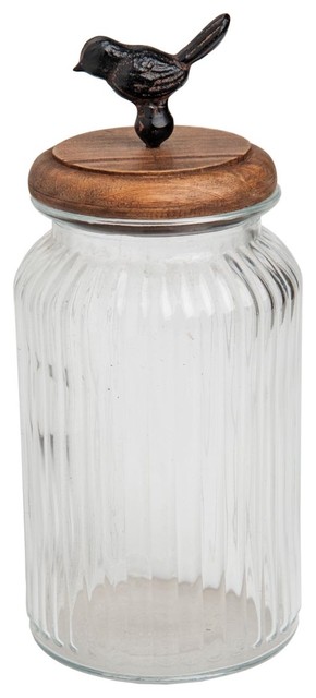 Tall Gl Container With Bird Lid Kitchen Storage Jar Farmhouse Tall Gl Container With Bird Lid Kitchen Storage Jar